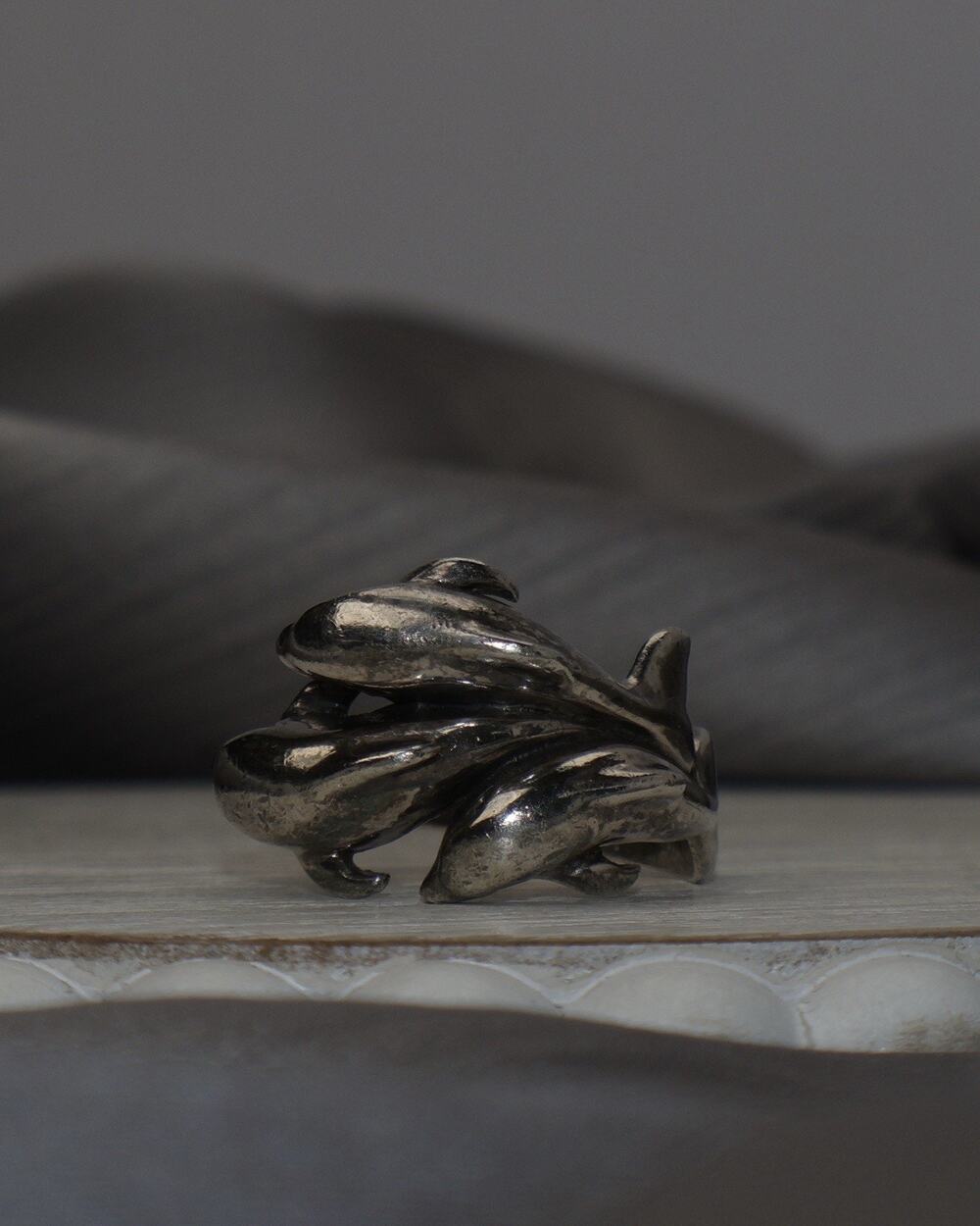 Kabana Sterling Silver 3 Dolphins Ring 6.5G /Sz 5